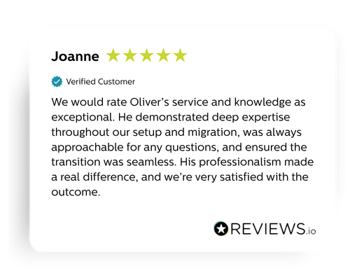 Migration review from Joanne, rating our teams' skill set, 5 stars.